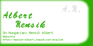 albert mensik business card